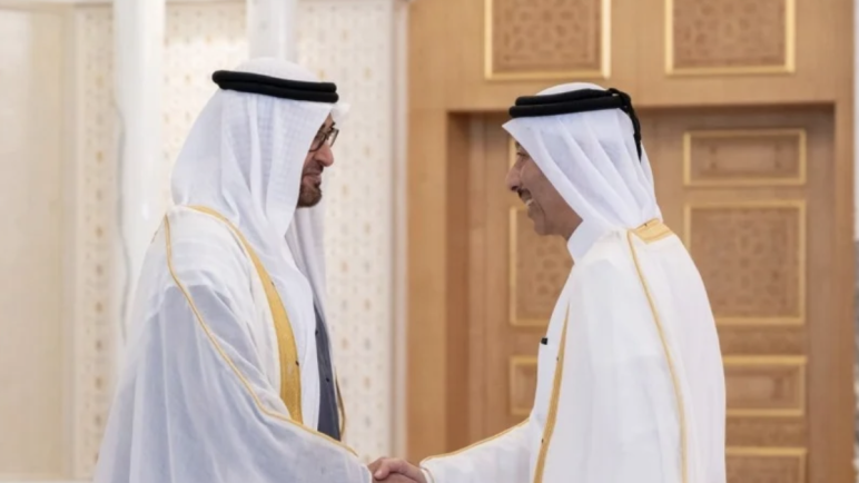 رئيس الامارات يتسلم أوراق سفير قطر